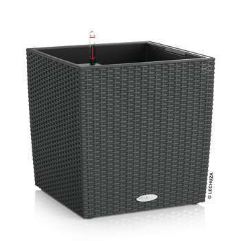 Pot Cube Cottage, coloris granit L. 30 xl. 30 xH.