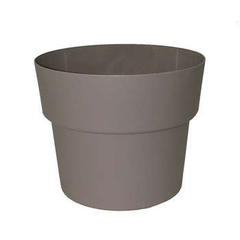 Pot Cocoripot rond en plastique taupe - D. 43 cm