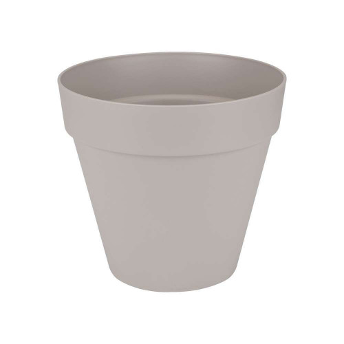 Pot Loft à réserve d'eau rond en plastique gris ch