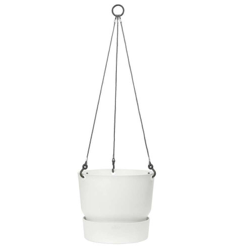 Pot suspension Greenville rond en plastique blanc