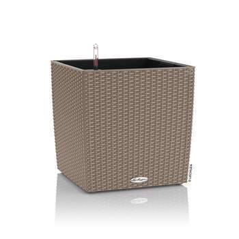 Pot Cube Cottage, coloris brun sable D. 40cm