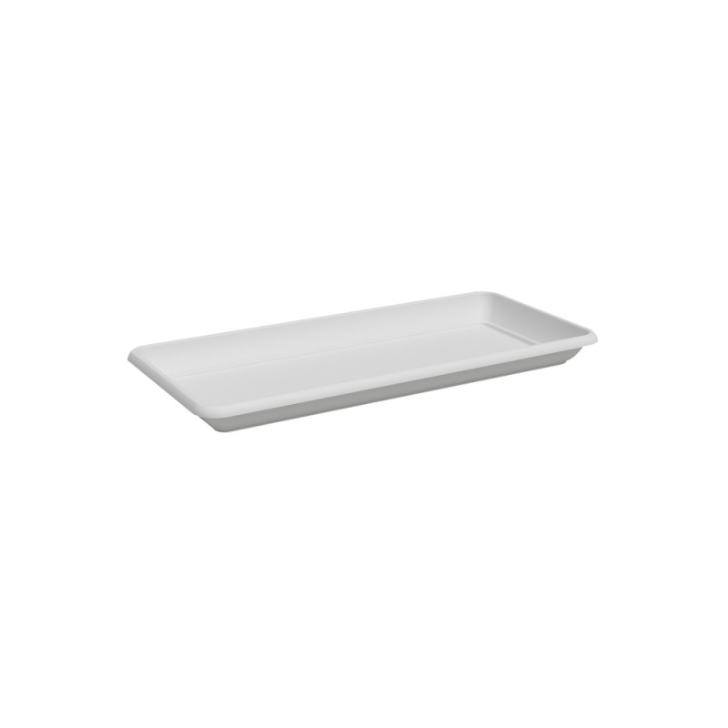 Soucoupe rectangle Althéa, coloris blanc - L. 40cm