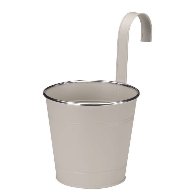 Pot à suspendre pour balcon en métal, coloris ivoi
