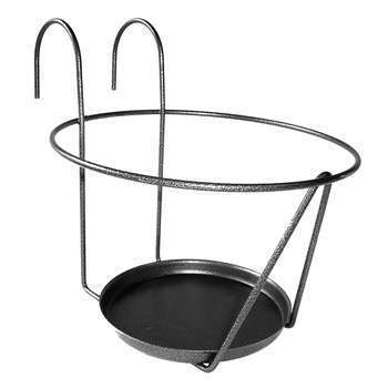 Porte-pot avec soucoupe à accrocher anthracite, po