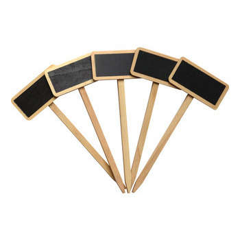 Etiquette en Bois et Ardoise à planter : H. 27,5cm