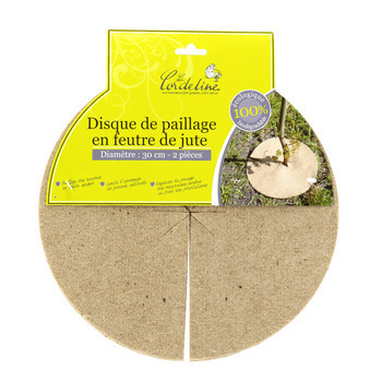 Lot de 2 Disques de paillage : en feutre de jute,