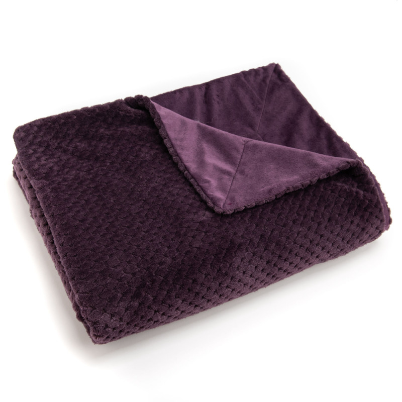 Plaid damier prune