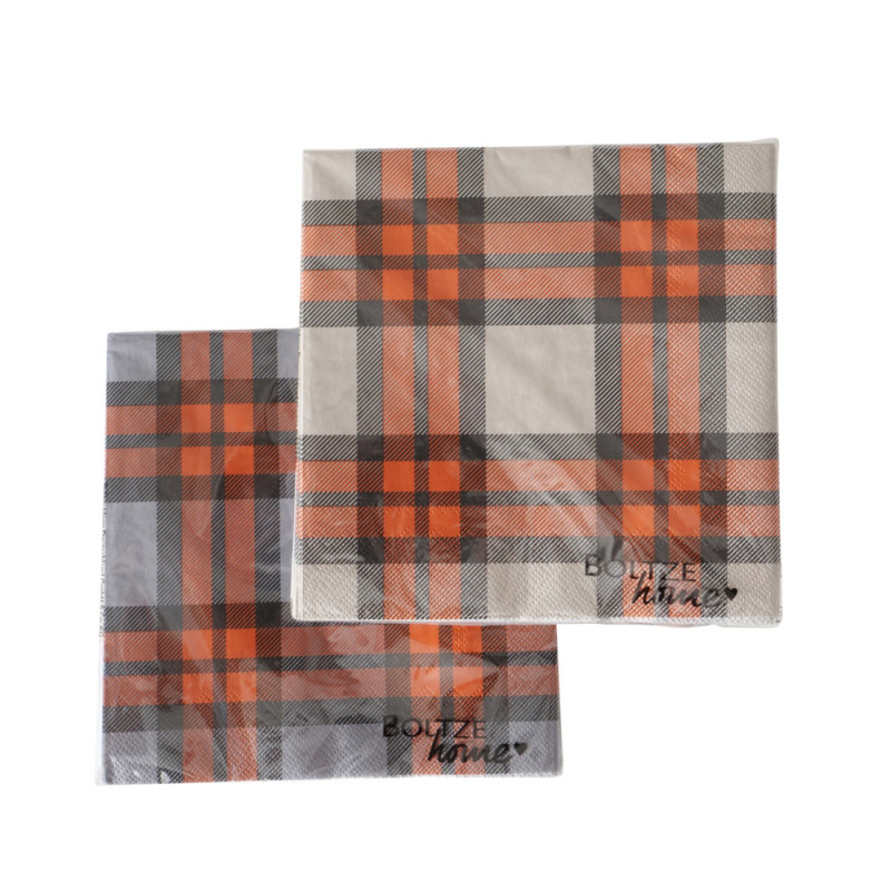20 serviettes en papier Karo , motif tartan - L. 1