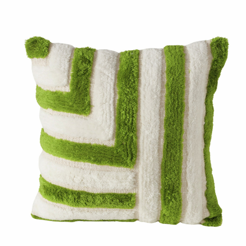 Coussin déhoussable Elino, en coton, coloris vert