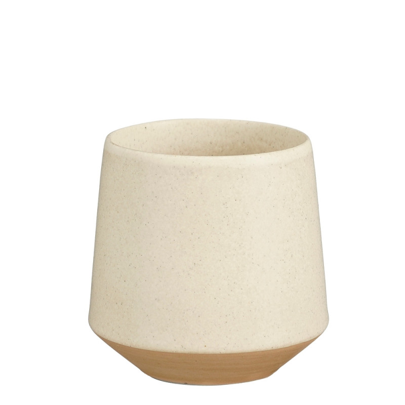 Gobelet Nika en grès, coloris blanc cassé - H. 8xD
