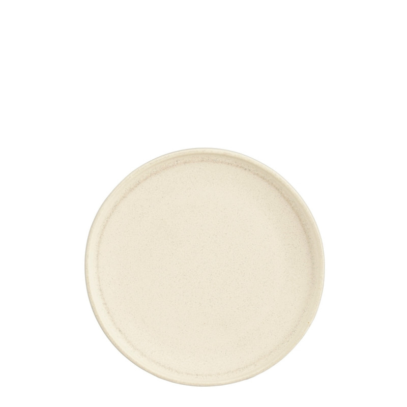 Assiette Nika en grès, coloris blanc cassé - D. 17