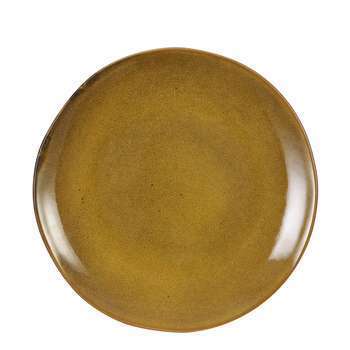 Assiette Tabo ocre H. 3 x D. 26,5 cm