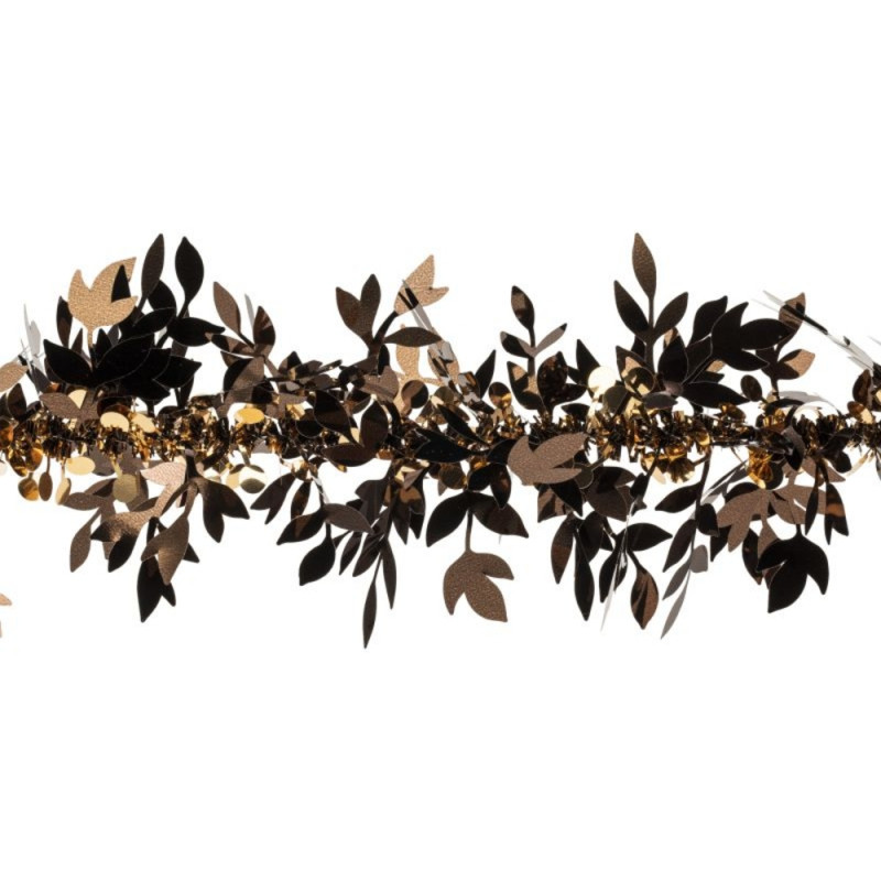 Guirlande de Noël : feuilles, bronze - 90mmx2m