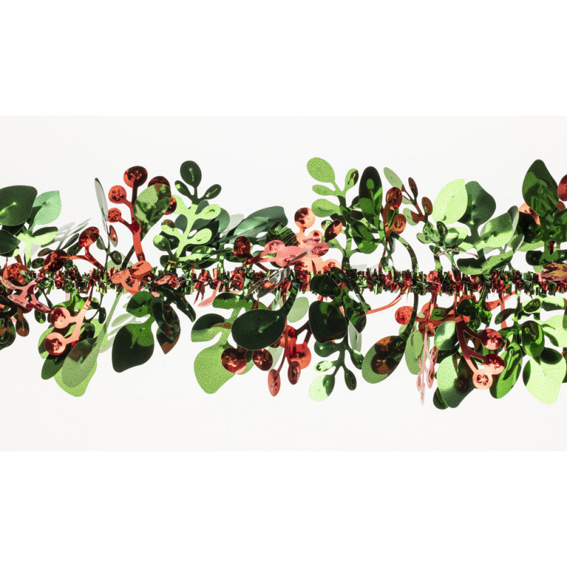 Guirlande de Noël : baies, rouge, vert - 90mmx2m