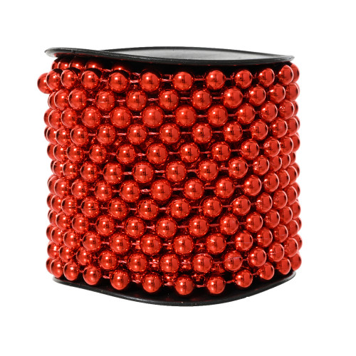 Guirlande de perles, coloris rouge - L. 10m
