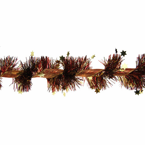 Guirlande de Noël enrubannée, coloris rouge et or