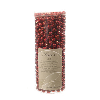 Guirlande de perles en plastique, rouge Noël L. 10