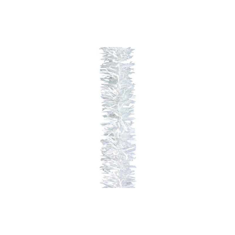 Guirlande blanche, brins floconnée - D. 120mm x L.