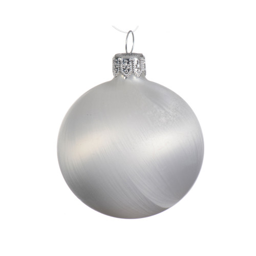 Boule de Noël mate en verre, coloris blanc givré -