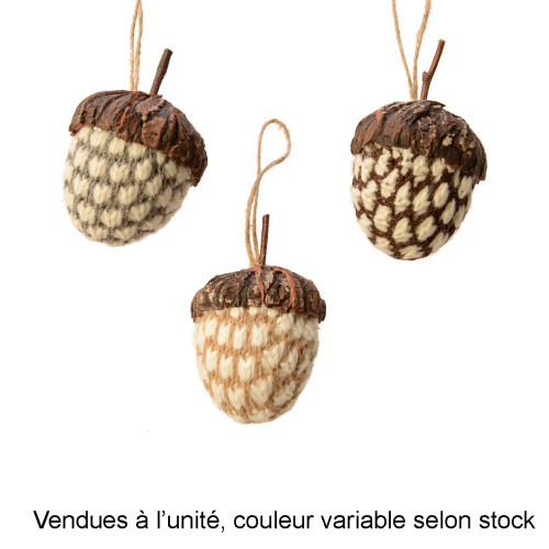 Suspension de Noël en polyrésine : gland, coloris