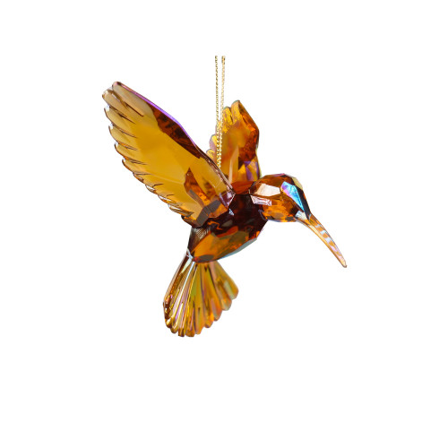 Suspension de Noël : petit colibri brun - H. 10cm
