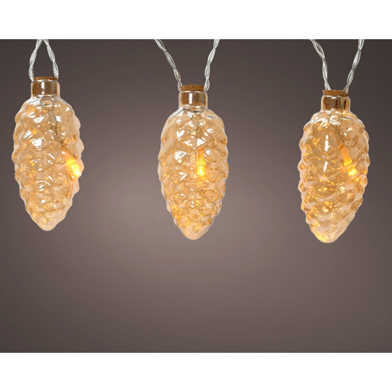 Décoration lumineuse Guirlande pomme de pin 8 Micr