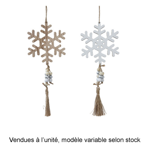 Suspension bois blanc H. 15cm