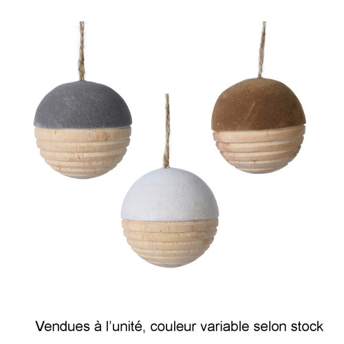 Suspension de Noël en bois : gland - D. 6cm