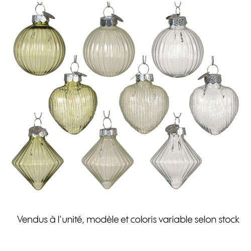 Suspension de Noël en verre : petite figurine - D.