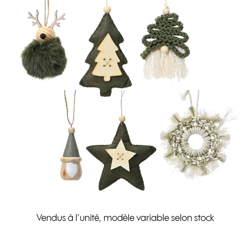 Suspension de Noël : Figurine en Macramé polyester