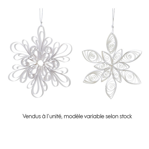 Suspension de Noël : Fleur en papier blanc D12,1cm