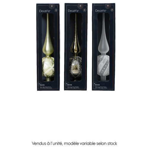 Cimier de sapin de Noël en verre, paillettes façon