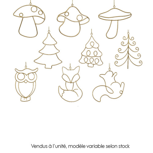 Suspension de Noël : Figurine en fer ajouré 12x12x