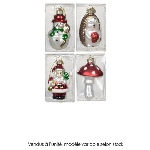 Suspension de Noël : ornement pour sapin en verre