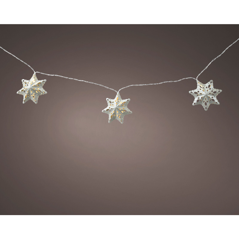Guirlande lumineuse 10 led, blanc chaud pour sapin