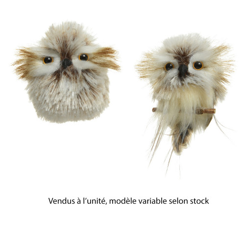 Suspension chouette fourrure - coloris mixte - H9c