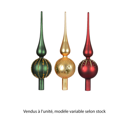 Cimier en verre pour sapin de Noël, coloris variab