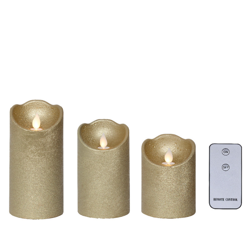3 bougies oscillantes or flamme, intérieur, led bl