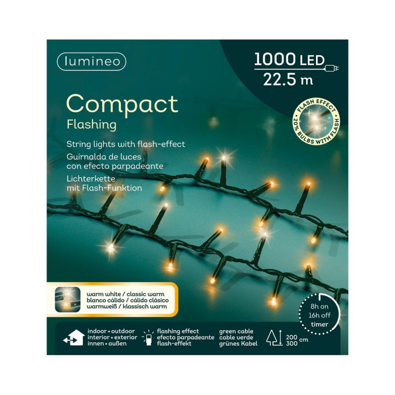 Guirlande lumineuse, LED blanc chaud - L. 22,5m
