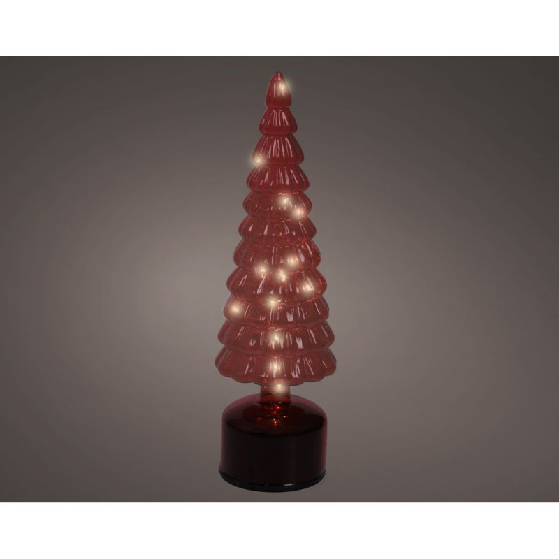 Mini sapin tournant rouge lumineux, micro LED blan