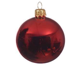 Boule verre uni brillante : rouge d.10cm