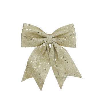 N½ud pailleté : or, 34cm