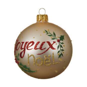 Boule Joyeux Noel Verre Or D 8cm Truffaut D Isneauville