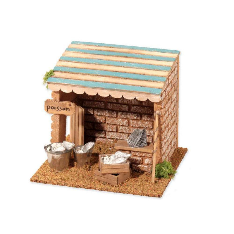 Décor pour crèche de Noël Poissonnerie 15x13x13 cm