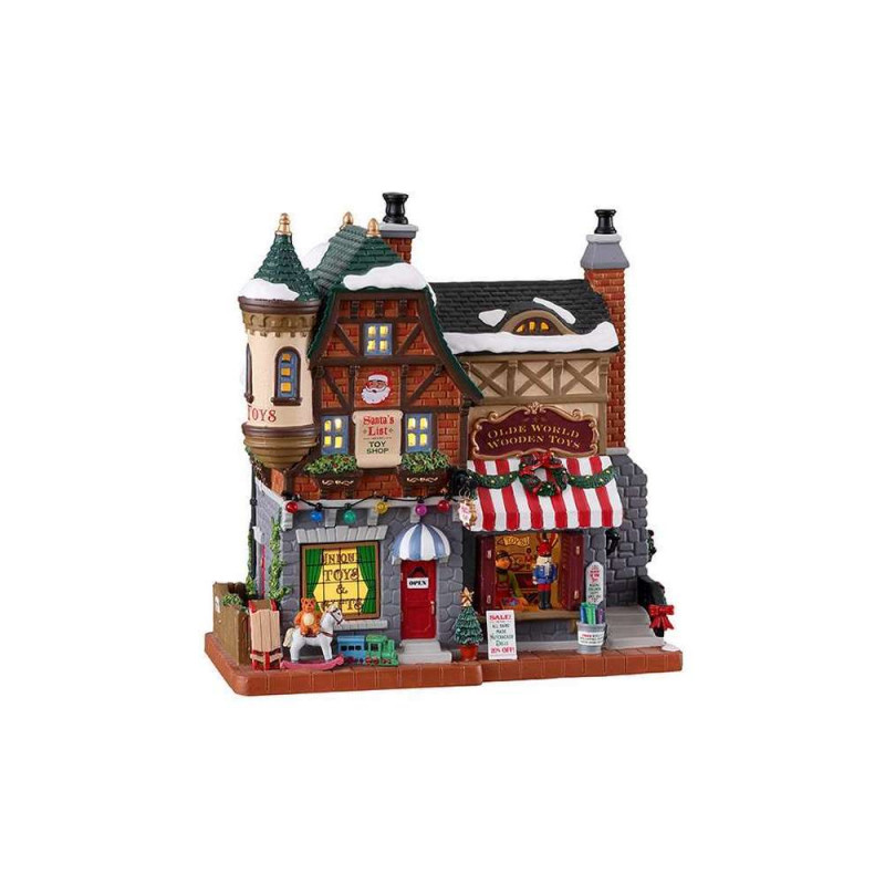 Magasin de jouets Santa's list, scène éclairée - L