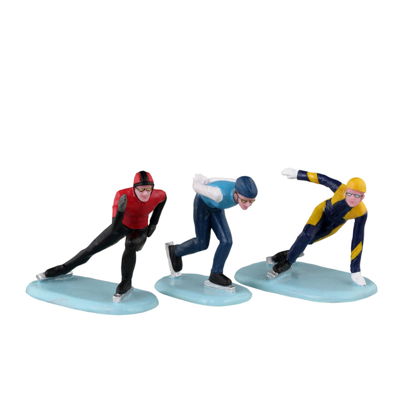 Figurines : Patineurs de vitesse pour village de N