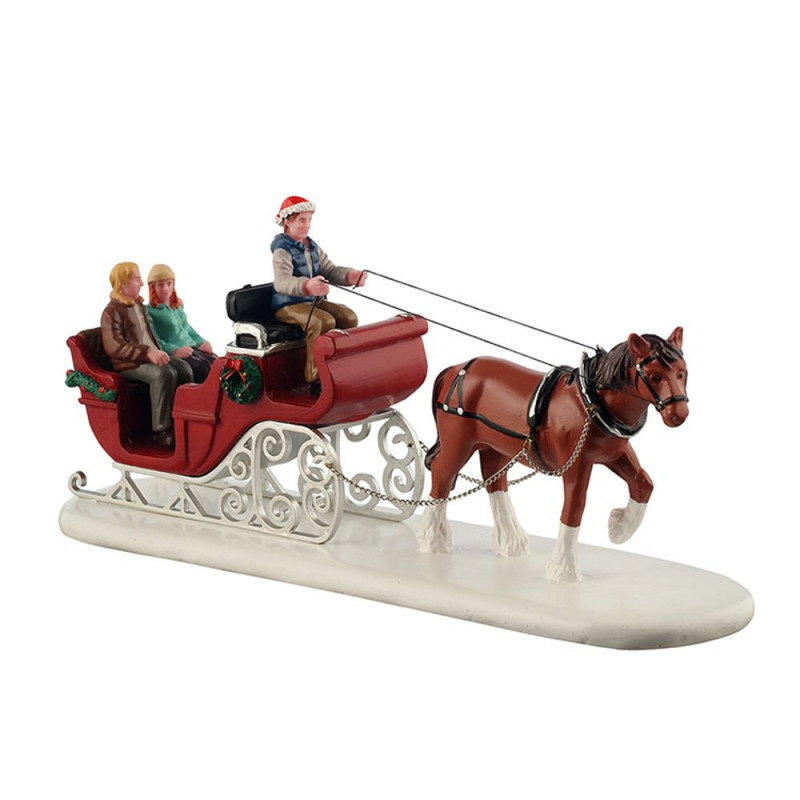 Figurine de Noël : promenade en traîneau pendant l