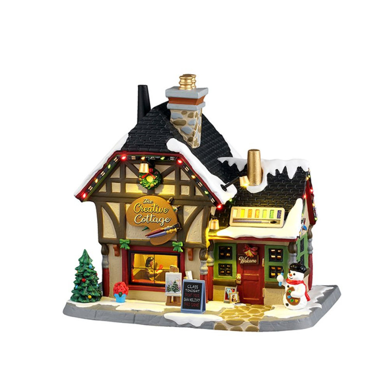 Scène lumineuse de Noël 'Le chalet créatif' - H. 1