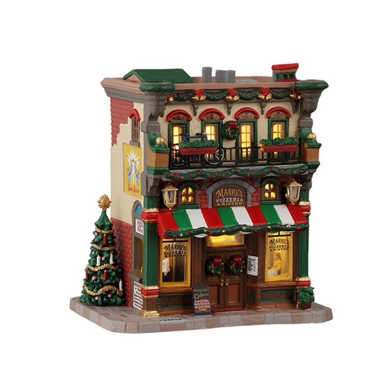 Scène lumineuse de Noël 'Pizzeria et bistro de Mar