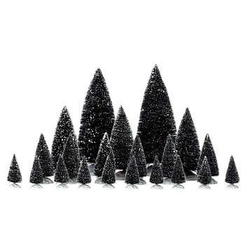 Ensemble de 21 sapins miniatures verts pour déco d